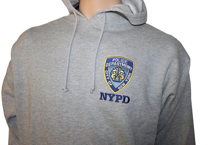NYPD Embroidered Logo Hoodie Sweatshirt Gray