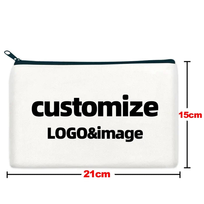 Personalised Canvas Makeup Bag — Custom Name, Logo or Image