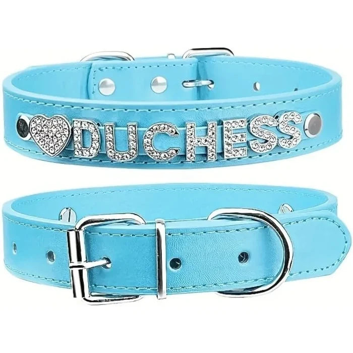 Personalised Leather Pet Collar | Custom Laser-Engraved Name Tag for Dogs & Cats