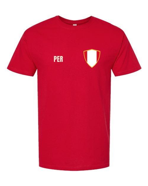Peru Soccer Tee — Retro National Crest | NYC Factory
