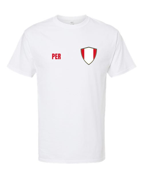 Peru Soccer Tee — Retro National Crest | NYC Factory