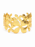 Pure Bloom Statement Cuff – Gold Plated Floral Cuff Bracelet – Pabeena