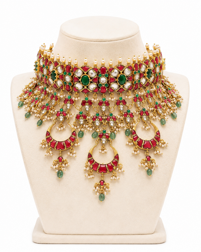 Rajvanta Regal Polki Choker Set - Pabeena