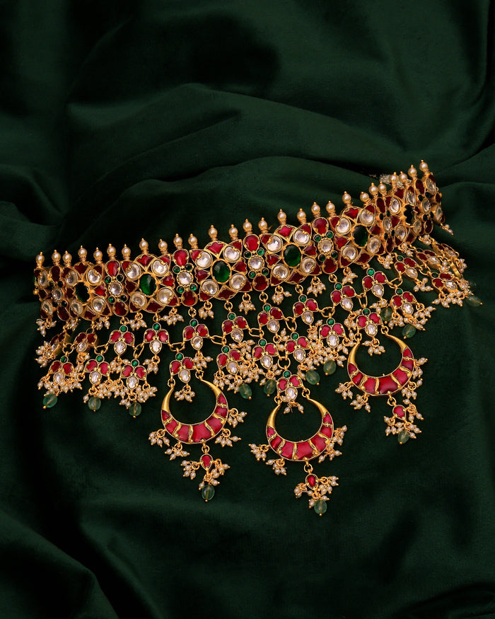 Rajvanta Regal Polki Choker Set - Pabeena
