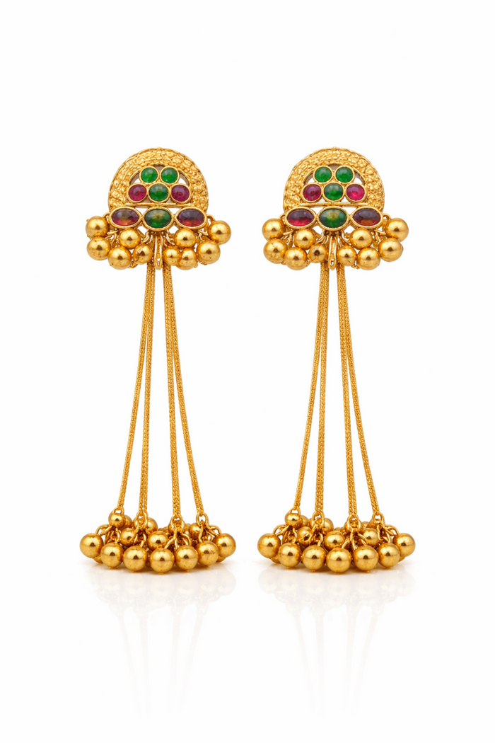 Rangoli Sutra Tassel Earrings - Pabeena