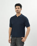 Regular Solid Sweater Knit Polo T-Shirt