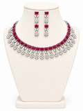 Ruby Radiance AD Choker Set – Red Stone American Diamond Necklace – Pabeena