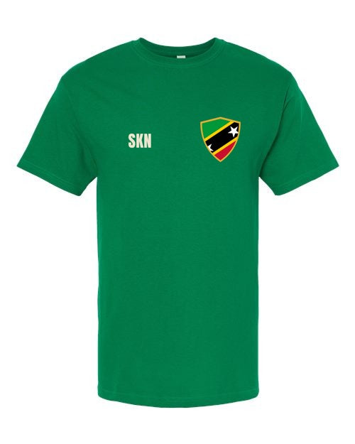 Saint Kitts And Nevis Soccer Tee — Retro National Crest | NYC Factory