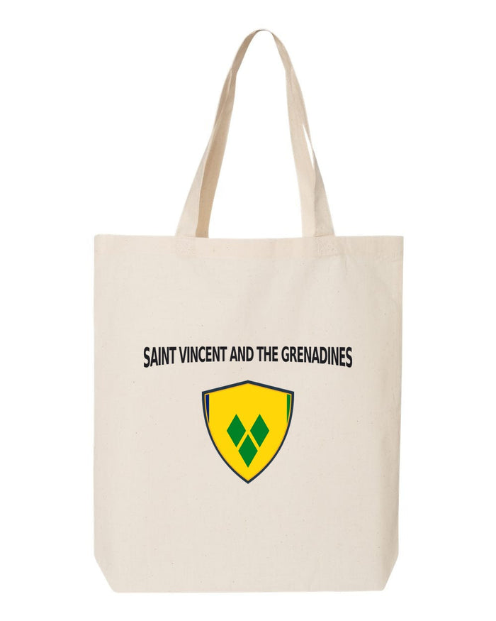 Saint Vincent And The Grenadines Soccer Tote Bag — Arched National Crest | NYC Factory