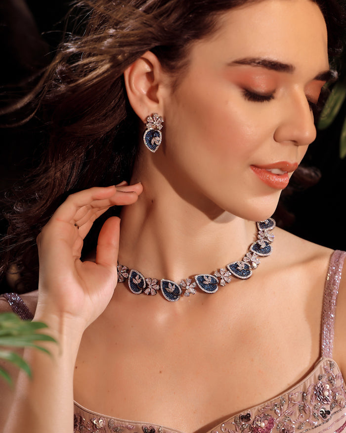Sapphire Glitz AD Bloom Set - Pabeena