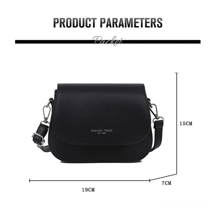 Simple Solid Colour Saddle Shoulder Bag Crossbody Bag