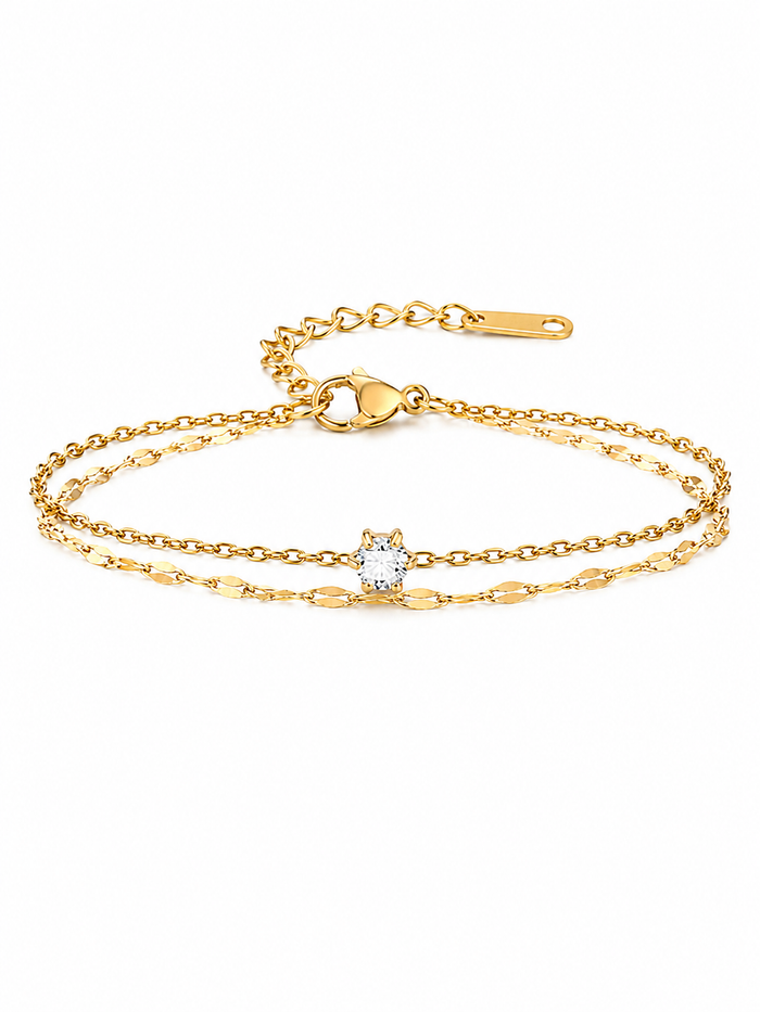 Slim Chain Bracelet – Gold Plated Thin Chain Bracelet for Women – Pabeena
