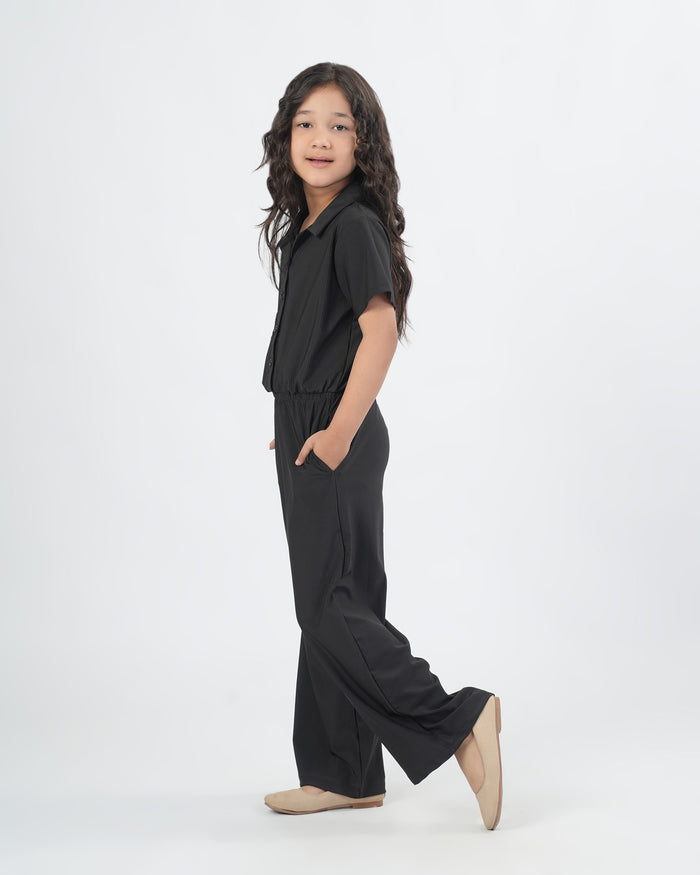 Solid Textured Jumpsuit