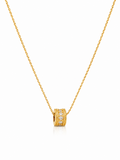Stella Glow Necklace – Gold Plated Zircon Cylinder Pendant Necklace – Pabeena