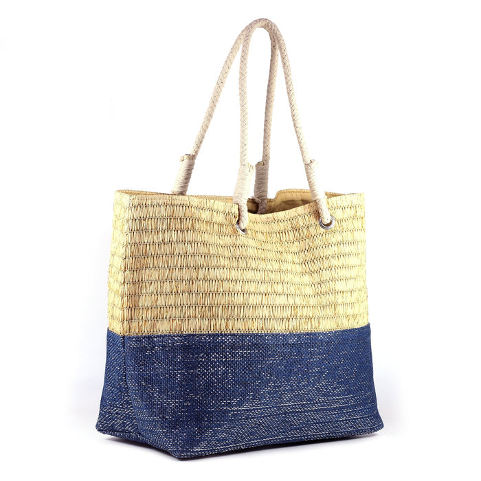 Surie Multi Blue Two Tone Beach Bag