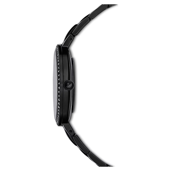 Swarovski 5547646 Cosmopolitan Quartz Watch – Black Dial, Stainless Steel Bracelet, Swiss Made