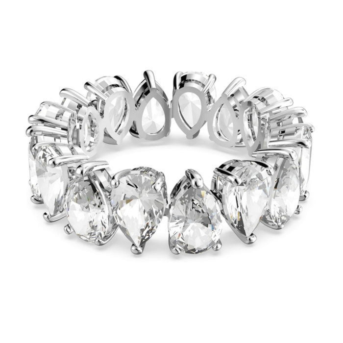 Swarovski 5563966 Vittore Pear Cut Ring – White Crystals, Rhodium Plated