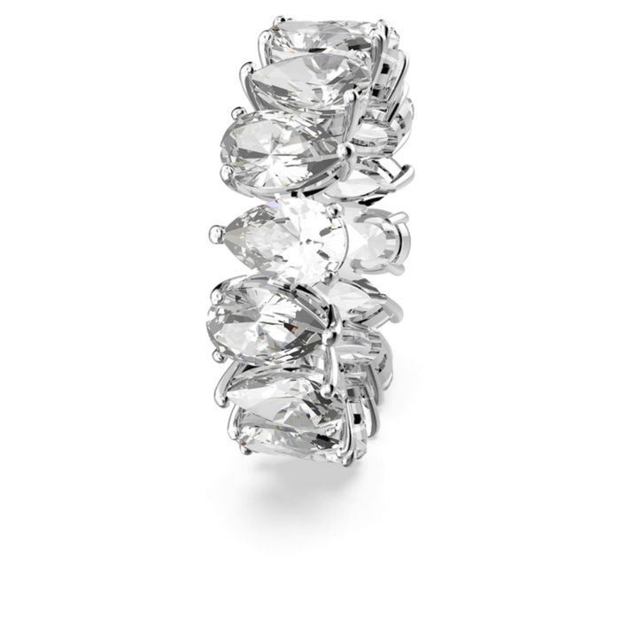 Swarovski 5563966 Vittore Pear Cut Ring – White Crystals, Rhodium Plated