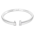 Swarovski 5572664 Mesmera Attract Cuff Bracelet – Rhodium Plated, Mixed Cut White Crystals