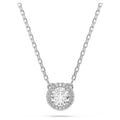 Swarovski 5636264 Constella Pendant Necklace – Round Cut White Crystals, Rhodium Plated