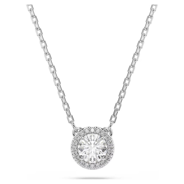 Swarovski 5636264 Constella Pendant Necklace – Round Cut White Crystals, Rhodium Plated