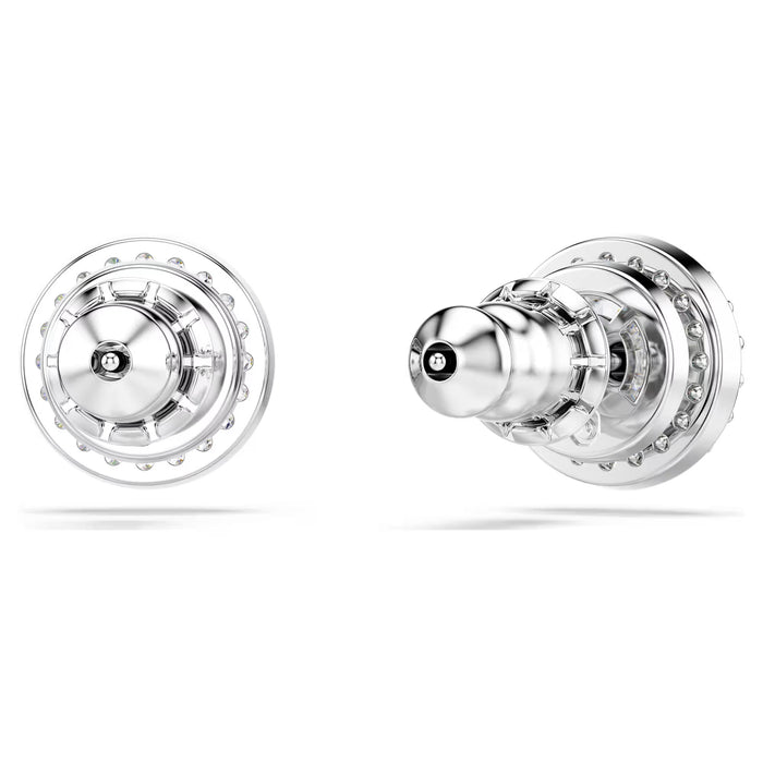 Swarovski 5636269 Constella Pavé Stud Earrings – Round Cut White Crystals, Rhodium Plated