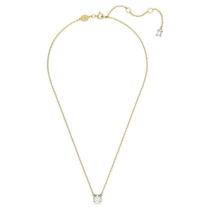 Swarovski 5636703 Constella Pendant Necklace – Round Cut White Crystal, Gold-Tone Plated