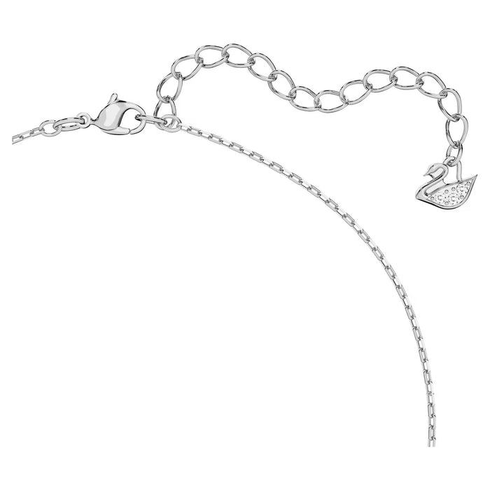 Swarovski 599177 Millenia Square Zirconia Necklace – White Crystal, Rhodium Plated