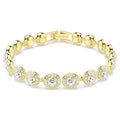 Swarovski Angelic Bracelet 5505469 – Gold-Tone Plated, Round Cut White Crystals, Pavé Setting