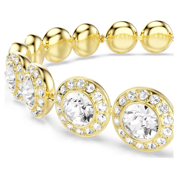 Swarovski Angelic Bracelet 5505469 – Gold-Tone Plated, Round Cut White Crystals, Pavé Setting