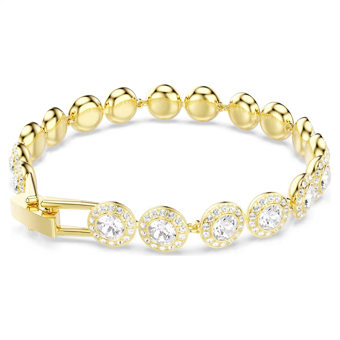 Swarovski Angelic Bracelet 5505469 – Gold-Tone Plated, Round Cut White Crystals, Pavé Setting