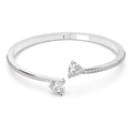 Swarovski Mesmera Attract Soul Heart Bangle 5535289 – Rhodium Plated, White Crystals, Elegant Bracelet
