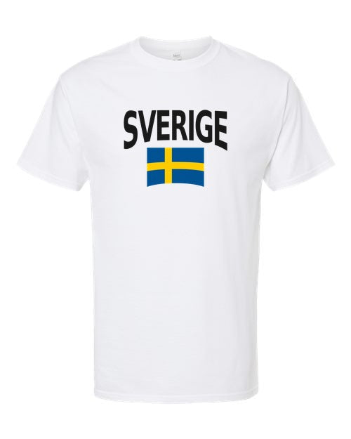 Sweden Soccer Tee 2026 — Classic Name & Flag | NYC Factory - White