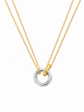 Unity Duo Circle Necklace – Two Tone Gold Silver Pendant Necklace – Pabeena