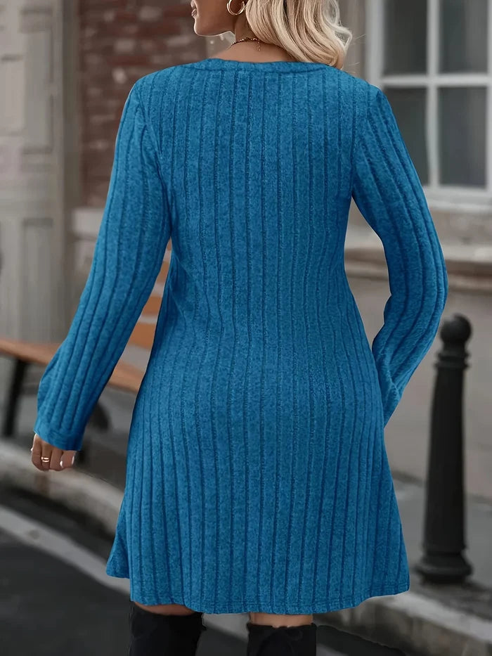 V-Neck Printed A-Line Midi Dress