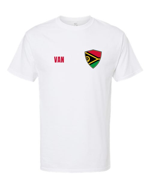 Vanuatu Soccer Tee — Retro National Crest | NYC Factory