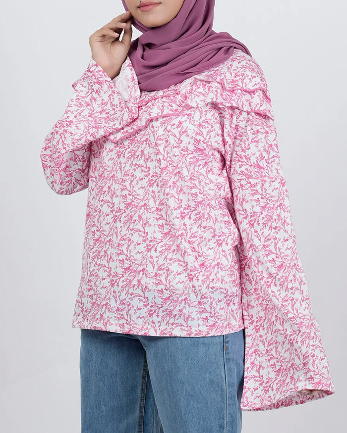 Women's Bermuda Full Sleeves Frill Top