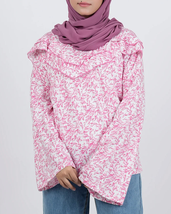 Women's Bermuda Full Sleeves Frill Top