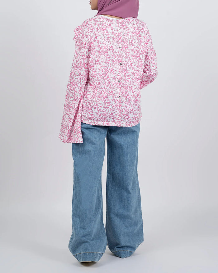 Women's Bermuda Full Sleeves Frill Top
