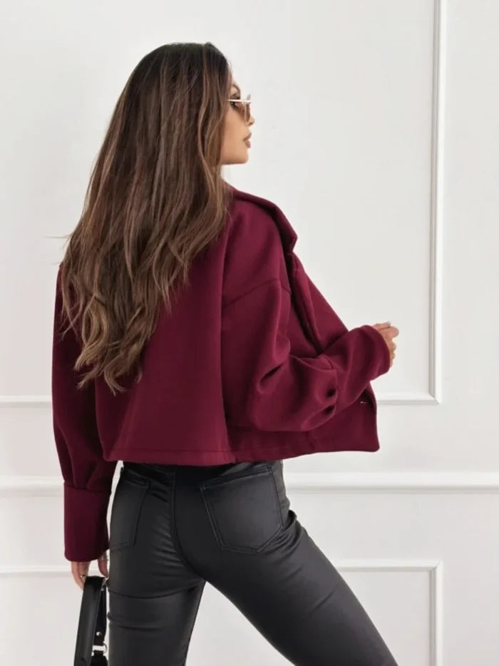 Women's Cropped Double-Breasted Fashion Jacket