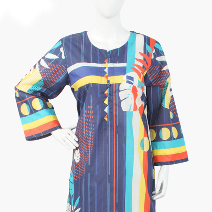 Women's Digital Printed Kurti - Navy Blue, Women Ready Kurtis, Eminent, Chase Value