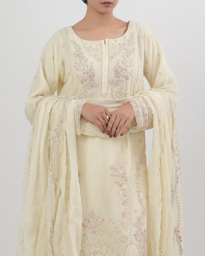 Women's Embroidered Luxury Chiffon 3 Pc