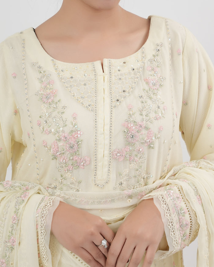 Women's Embroidered Luxury Chiffon 3 Pc