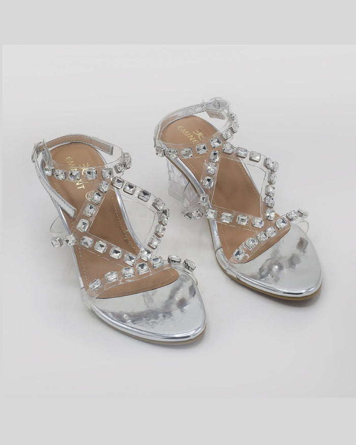 Eminent Women's Heel Sandal - Silver, Women Heels, Eminent, Chase Value