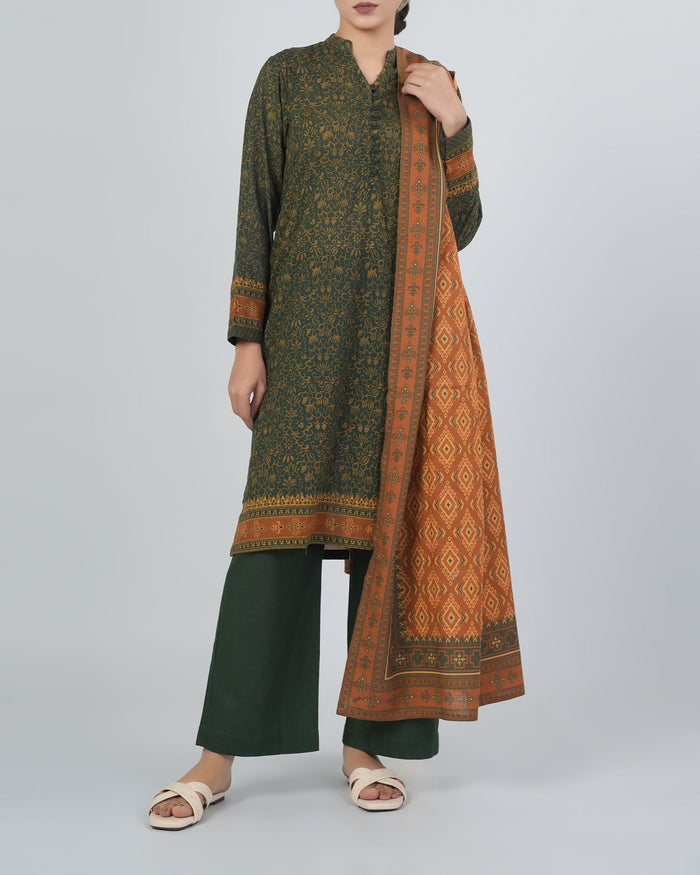Women's Khaddar Printed 3 Pc