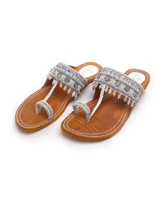 Eminent Women's Kolhapuri  Slipper - White, Women Slippers, Eminent, Chase Value