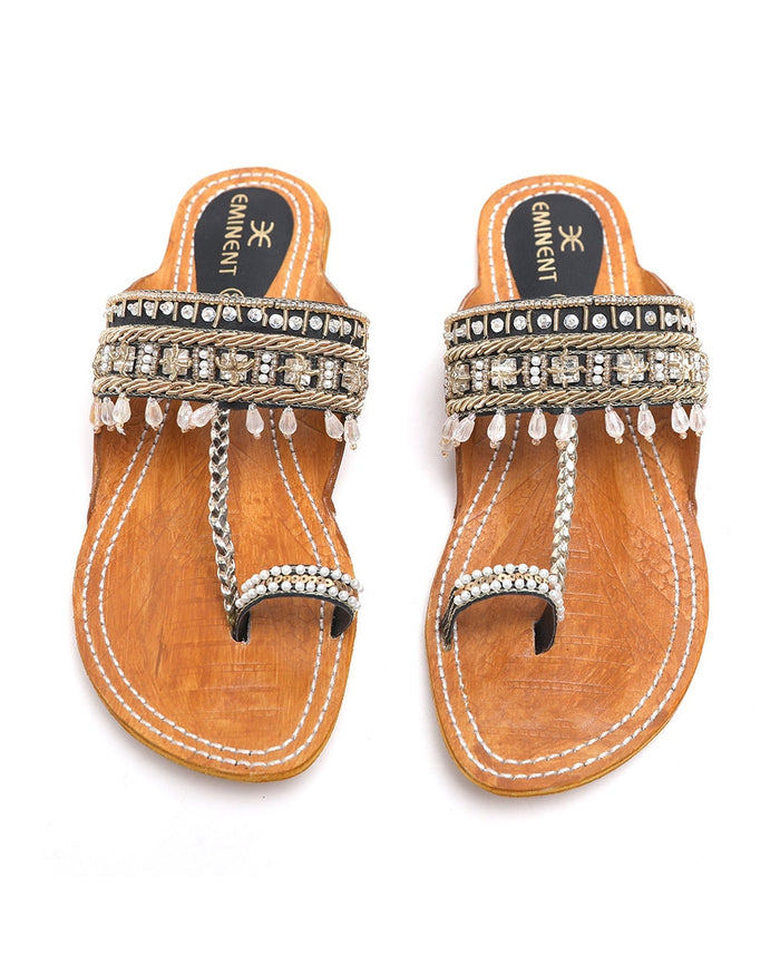 Eminent Women's Kolhapuri  Slipper - Black, Women Slippers, Eminent, Chase Value