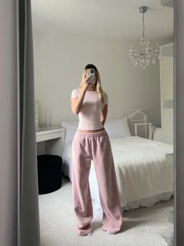 Women's Mid-Waist Wide-Leg Ankle Pants