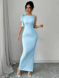 Women's One-Shoulder Slit Midi Dress