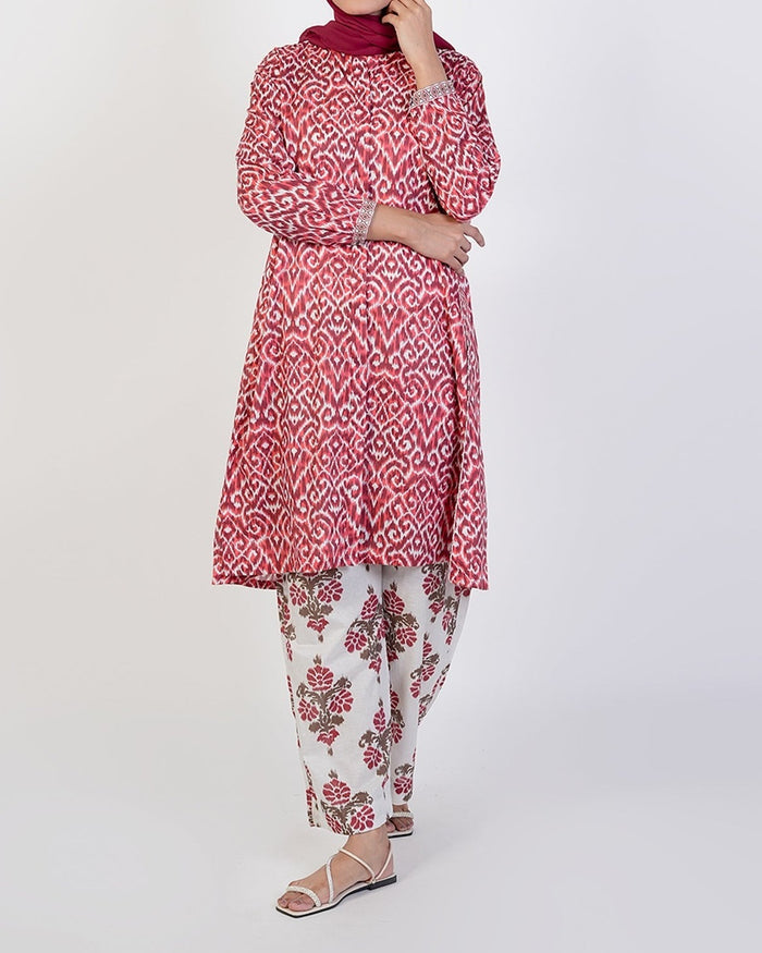 Eminent Women's Printed 02 PCS Suit - Maroon, Women Shalwar Suits, Eminent, Chase Value